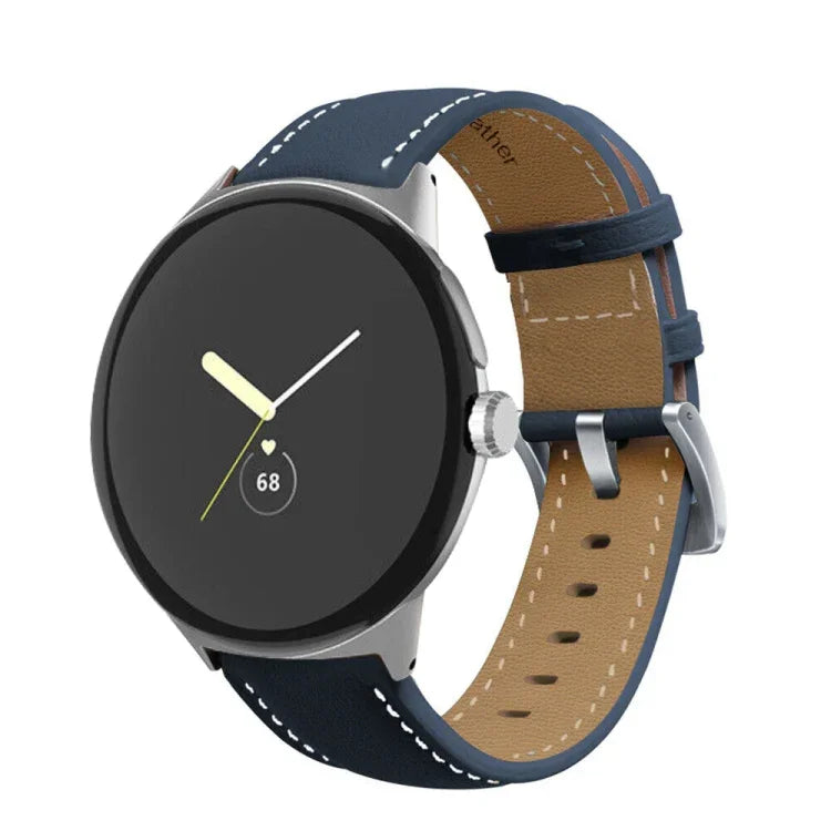 Pulseira de Relógio em Pele Genuína com Costura de Cauda Apontada, Para Google Pixel Watch 4 / 3 / 2 / 1 41mm