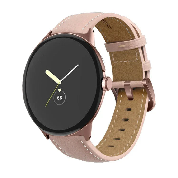 Pulseira de Relógio em Pele Genuína com Costura de Cauda Apontada, Para Google Pixel Watch 4 / 3 / 2 / 1 41mm