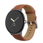 Pulseira de Relógio em Pele Genuína com Costura de Cauda Apontada, Para Google Pixel Watch 4 / 3 / 2 / 1 41mm