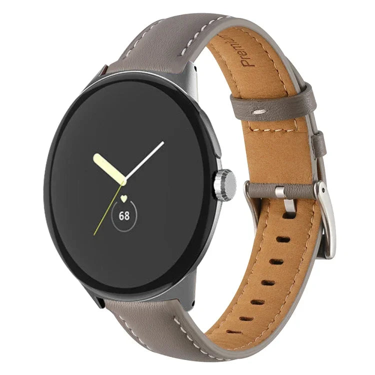 Pulseira de Relógio em Pele Genuína com Costura de Cauda Apontada, Para Google Pixel Watch 4 / 3 / 2 / 1 41mm