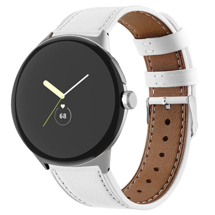 Correia de relógio em pele genuína com cauda redonda, para Google Pixel Watch 4 / 3 / 2 / 1 41mm
