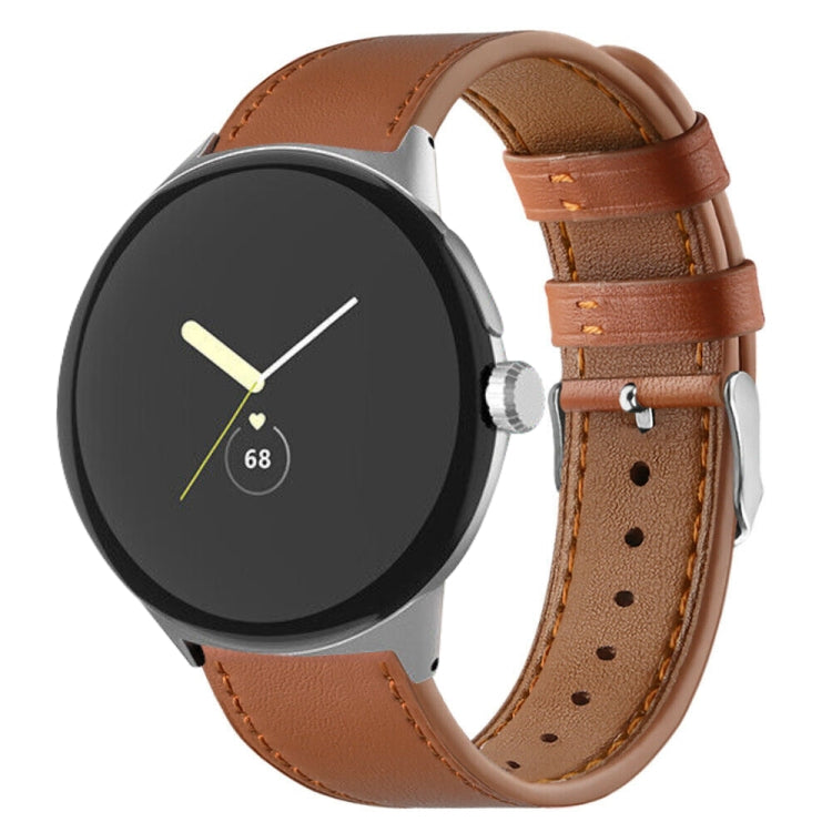 Correia de relógio em pele genuína com cauda redonda, para Google Pixel Watch 4 / 3 / 2 / 1 41mm