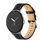 Correia de relógio em pele genuína com ranhuras, para Google Pixel Watch 4 / 3 / 2 / 1 41mm