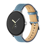 Correia de relógio em pele genuína com ranhuras, para Google Pixel Watch 4 / 3 / 2 / 1 41mm