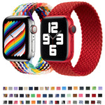 Pulseira de relógio trançada em nylon de uma volta para Apple Watch Series 8&7 41mm / SE 2&6&SE&5&4 40mm / 3&2&1 38mm, para Apple Watch Series 8&7 41mm, 135mm, para Apple Watch Series 8&7 41mm, 135mm