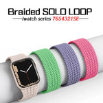Pulseira de relógio trançada em nylon de uma volta para Apple Watch Series 8&7 41mm / SE 2&6&SE&5&4 40mm / 3&2&1 38mm, para Apple Watch Series 8&7 41mm, 135mm, para Apple Watch Series 8&7 41mm, 135mm