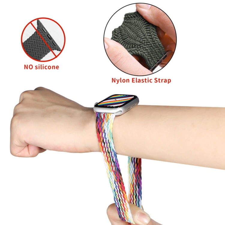 Pulseira de relógio trançada em nylon de uma volta para Apple Watch Series 8&7 41mm / SE 2&6&SE&5&4 40mm / 3&2&1 38mm, para Apple Watch Series 8&7 41mm, 135mm, para Apple Watch Series 8&7 41mm, 135mm
