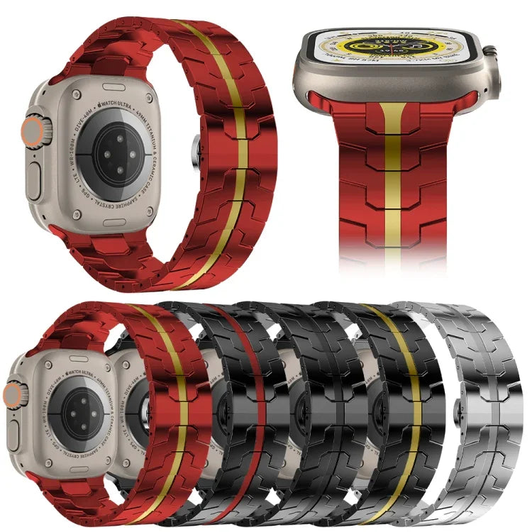 Correia de Relógio em Aço, Para Apple Watch Series 8&7 41mm / SE 2&6&SE&5&4 40mm / 3&2&1 38mm, Para Apple Watch Ultra 49mm / Series 8&7 45mm / SE 2&6&SE&5&4 44mm / 3&2&1 42mm