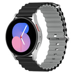 Universal Ocean Style Silicone Two Color Watch Band, 20mm, 22mm