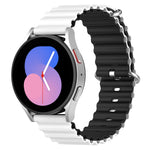 Universal Ocean Style Silicone Two Color Watch Band, 20mm, 22mm