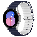 Universal Ocean Style Silicone Two Color Watch Band, 20mm, 22mm