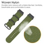 Three-ring Steel Buckle Nylon Watch Band, For Garmin Fenix 7X, For Garmin Fenix 7