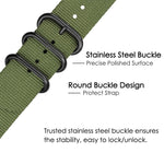 Three-ring Steel Buckle Nylon Watch Band, For Garmin Fenix 7X, For Garmin Fenix 7