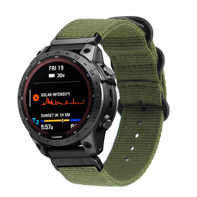 Three-ring Steel Buckle Nylon Watch Band, For Garmin Fenix 7X, For Garmin Fenix 7