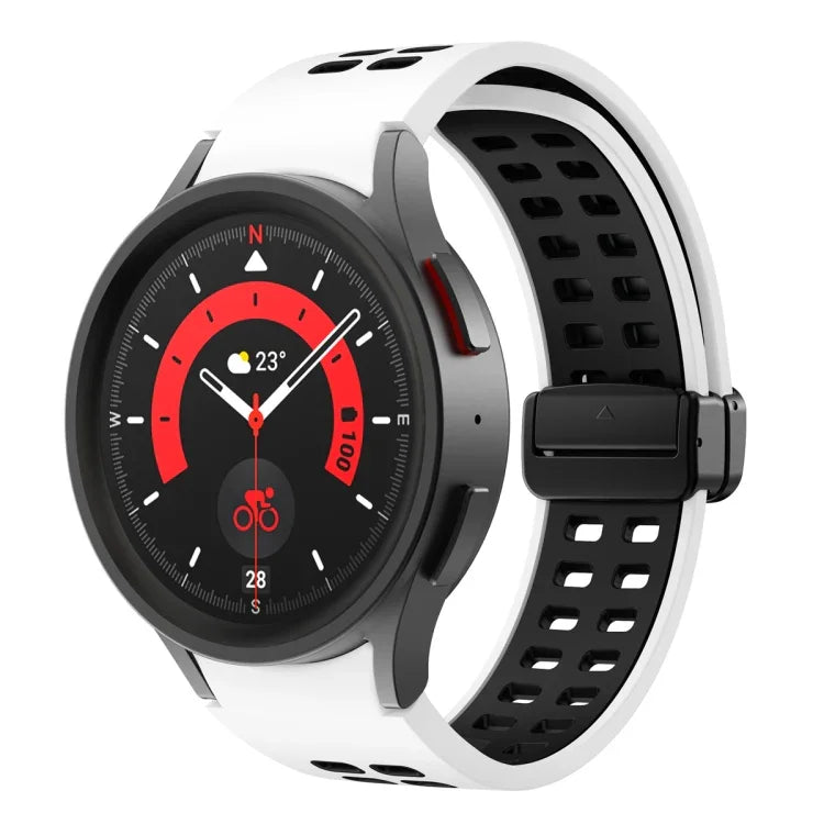 Correia de Relógio em Silicone com Fivela Dobrável de Dupla Fileira de Furos, Para Samsung Galaxy Watch5 Pro