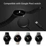 Cabo de Carregamento Magnético para Smart Watch, Comprimento: 1m, Para Google Pixel Watch Porta Type-C, Para Google Pixel Watch Porta USB