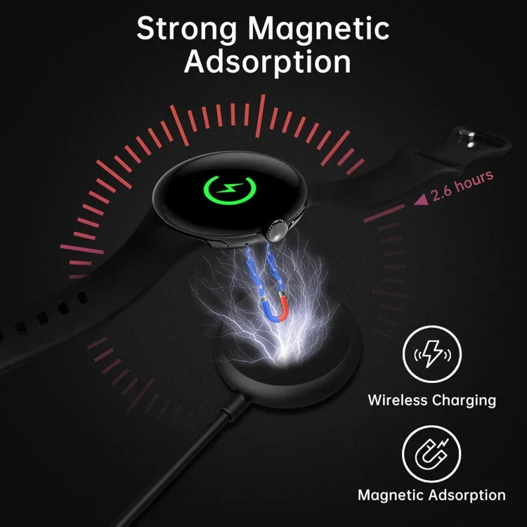 Cabo de Carregamento Magnético para Smart Watch, Comprimento: 1m, Para Google Pixel Watch Porta Type-C, Para Google Pixel Watch Porta USB