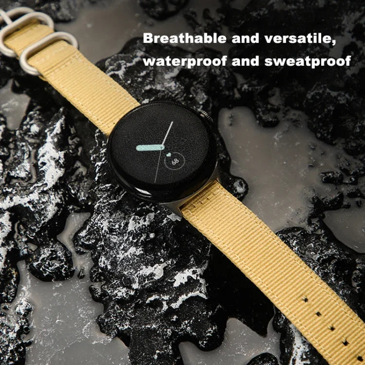 Woven Nylon Steel Buckle Watch Band, For Google Pixel Watch 4 / 3 / 2 / 1 41mm