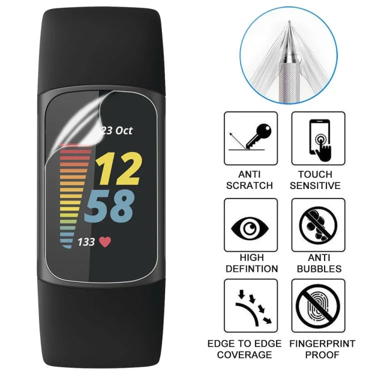 Película Protetora de Ecrã de Relógio em Hidrogel Suave, Para Fitbit Charge 5, Para OPPO Watch Free, Para Google Pixel Watch, Para Garmin Move Sport