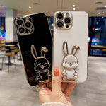 Plating Rabbit Holder Phone Case, For iPhone 11 Pro Max, For iPhone X / XS, For iPhone XR, For iPhone XS Max