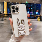 Plating Rabbit Holder Phone Case, For iPhone 11 Pro Max, For iPhone X / XS, For iPhone XR, For iPhone XS Max