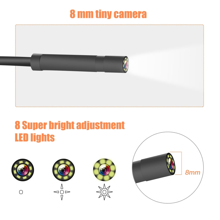 Endoscópio industrial portátil integrado com ecrã vertical HD impermeável P40 8mm, 2m, 5m, 10m