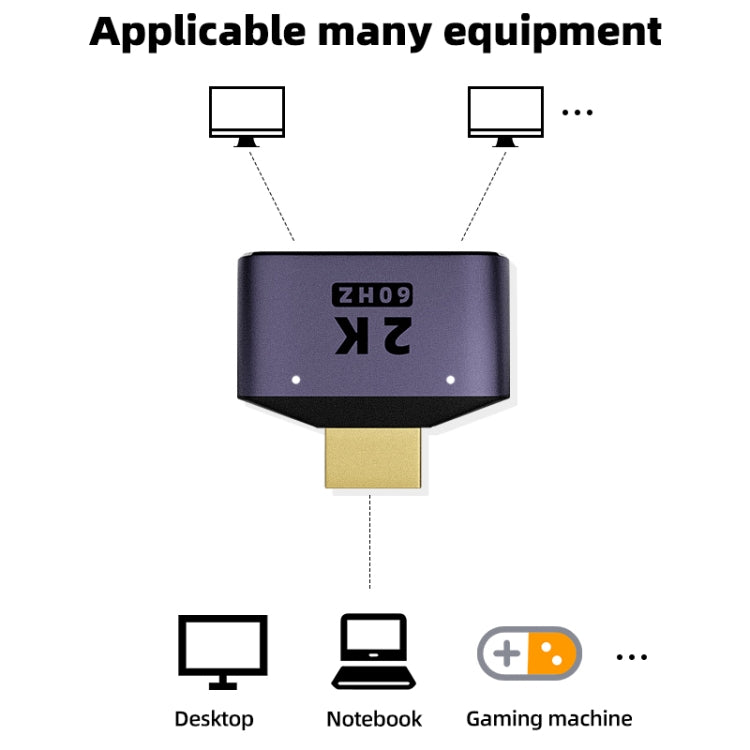 Adaptador HDMI 2 em 1 2K 60Hz com Luzes Indicadoras