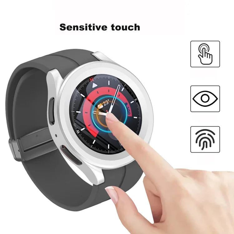 Capa Protetora de Relógio de Injeção de Combustível em PC + Filme Temperado, Para Samsung Galaxy Watch5 Pro 45mm