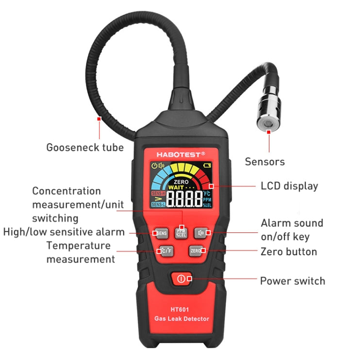 Detector de gás combustível HABOTEST HT601A modelo com bateria, HT601A