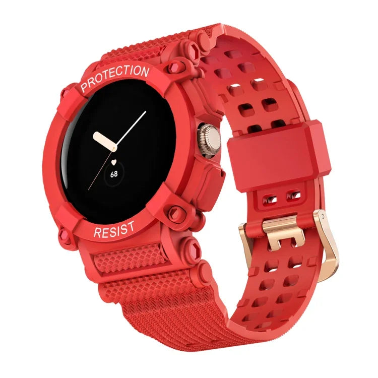 Pulseira de Relógio Integrada de Cor Sólida Três-Prova, Para Google Pixel Watch