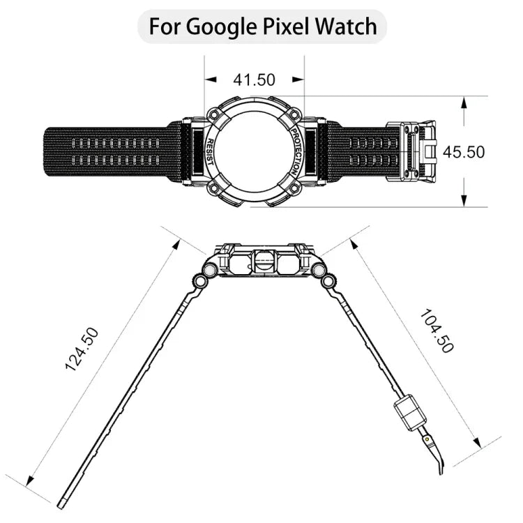 Pulseira de Relógio Integrada de Cor Sólida Três-Prova, Para Google Pixel Watch
