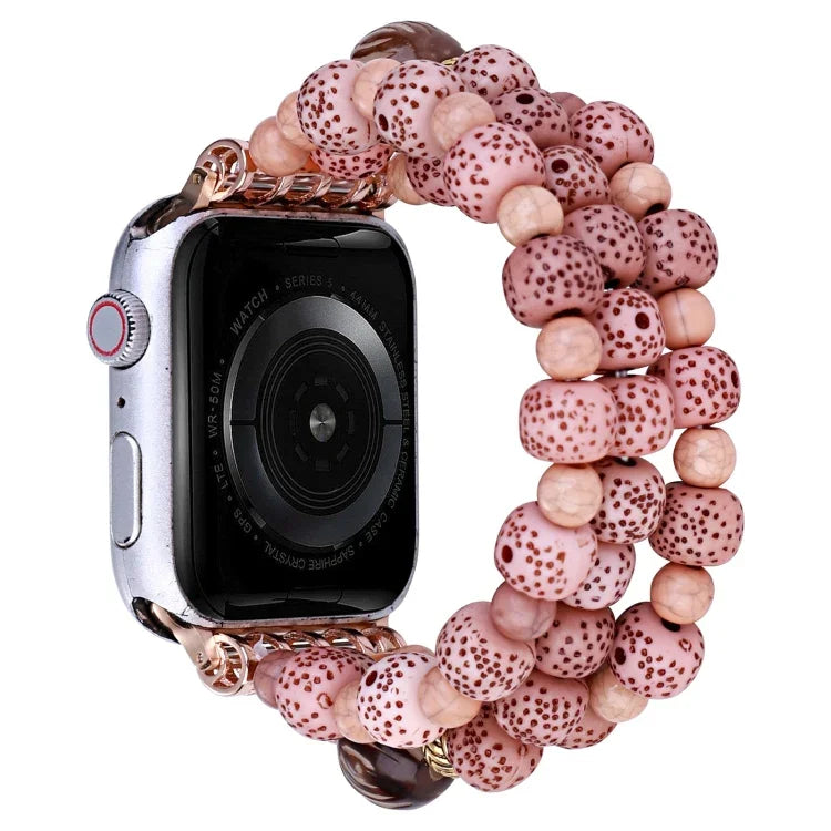 Correia de Relógio Simples com Contas Bodhi, Para Apple Watch Ultra 49mm / Série 8&7 45mm, Para Apple Watch Série 8&7 41mm