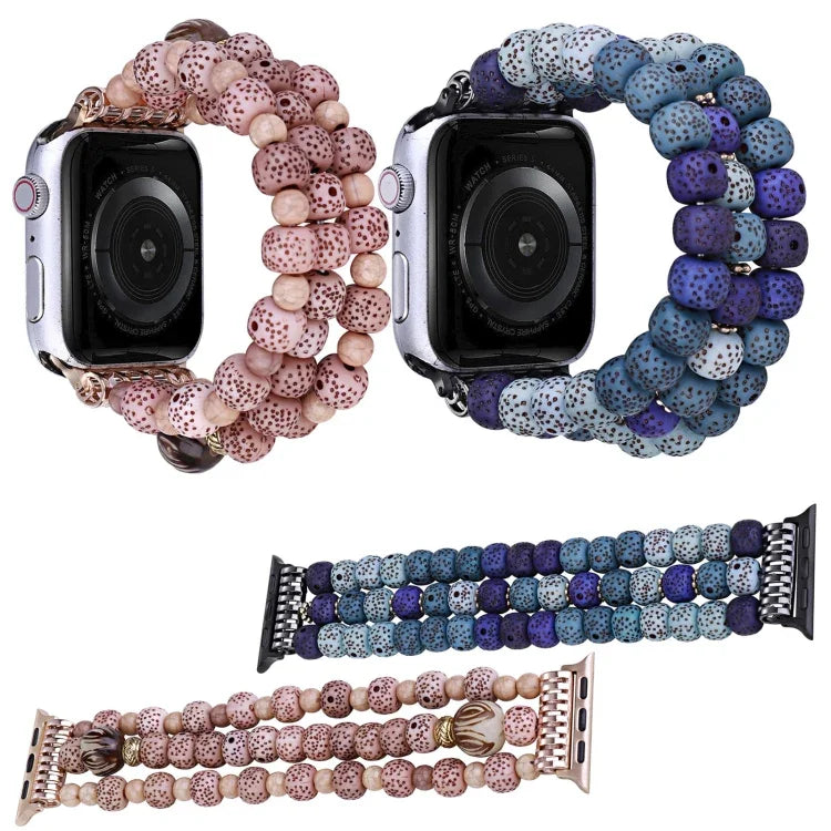 Correia de Relógio Simples com Contas Bodhi, Para Apple Watch Ultra 49mm / Série 8&7 45mm, Para Apple Watch Série 8&7 41mm