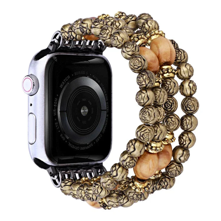 Correia de Relógio com Contas de Rosa, Para Apple Watch Ultra 49mm / Série 8&7 45mm, Para Apple Watch Série 8&7 41mm