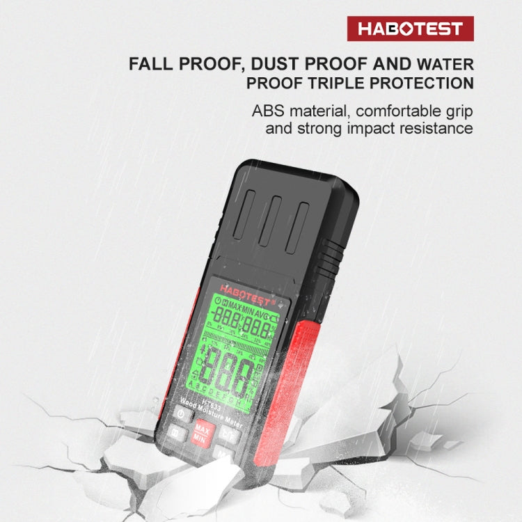 Detector portátil multifuncional de humidade da madeira com visor digital HABOTEST HT633, HT633