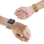 Wood Beads Watch Band, For Apple Watch Ultra 49mm / Series 8&7 45mm, For Apple Watch Series 8&7 41mm