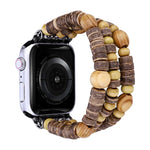 Wood Beads Watch Band, For Apple Watch Ultra 49mm / Series 8&7 45mm, For Apple Watch Series 8&7 41mm