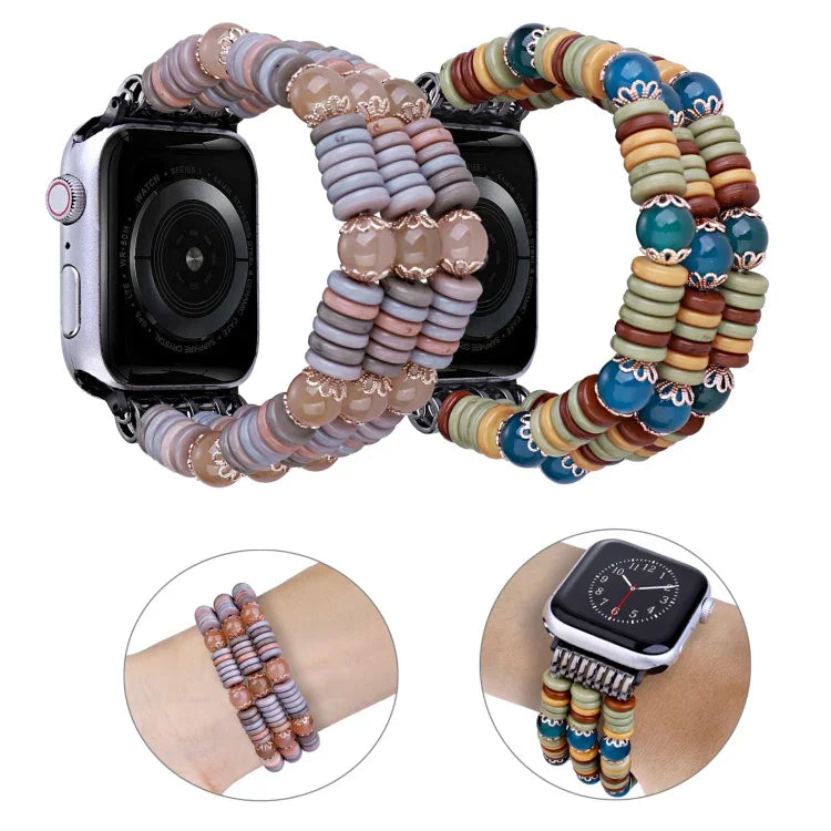 Correia de Relógio com Contas em Peças, Para Apple Watch Ultra 49mm / Série 8&7 45mm, Para Apple Watch Série 8&7 41mm