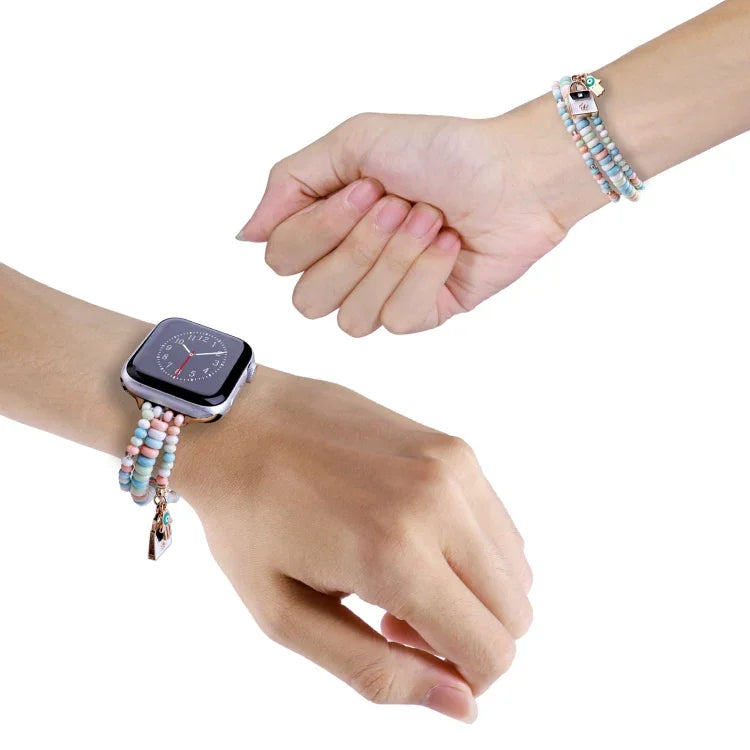 Correia de Relógio com 3 Fileiras de Contas, Para Apple Watch Ultra 49mm / Série 8&7 45mm, Para Apple Watch Série 8&7 41mm