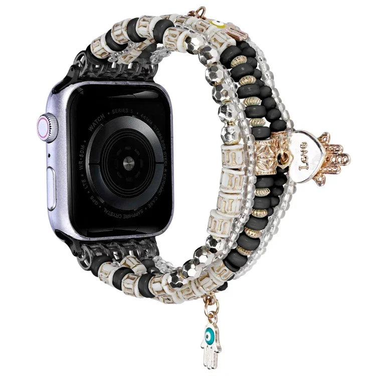 Correia de Relógio com Contas Estilo Floresta, Para Apple Watch Ultra 49mm / Série 8&7 45mm, Para Apple Watch Série 8&7 41mm