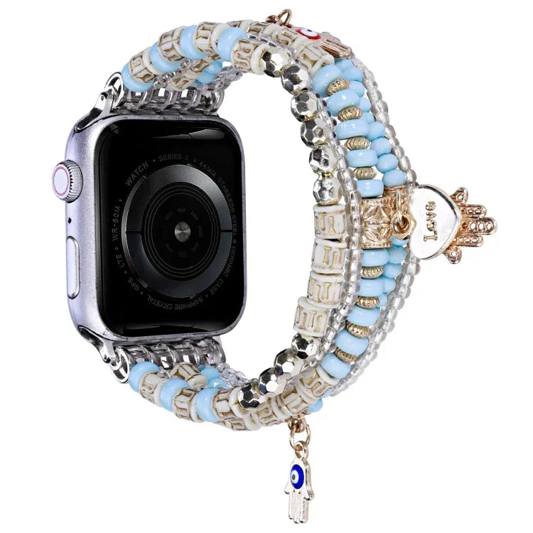 Correia de Relógio com Contas Estilo Floresta, Para Apple Watch Ultra 49mm / Série 8&7 45mm, Para Apple Watch Série 8&7 41mm