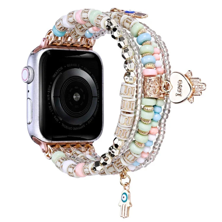 Correia de Relógio com Contas Estilo Floresta, Para Apple Watch Ultra 49mm / Série 8&7 45mm, Para Apple Watch Série 8&7 41mm