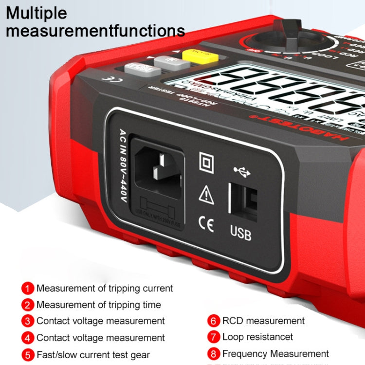 Testador de Interruptor de Fuga e Resistência de Loop, HT5910