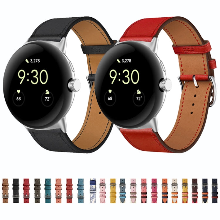 Correia de relógio em pele genuína, para Google Pixel Watch 4 / 3 / 2 / 1 41mm