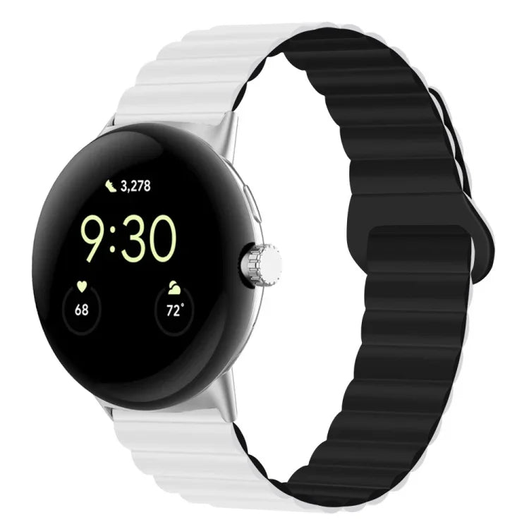 Pulseira de relógio em silicone magnética com fivela invertida, para Google Pixel Watch 4 / 3 / 2 / 1 41mm