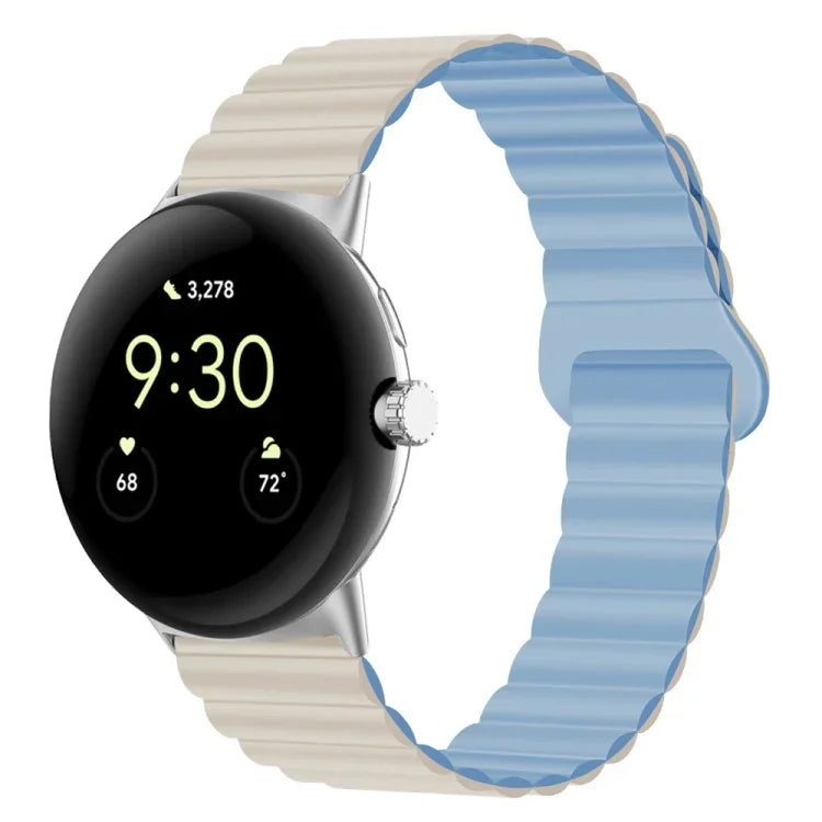 Pulseira de relógio em silicone magnética com fivela invertida, para Google Pixel Watch 4 / 3 / 2 / 1 41mm