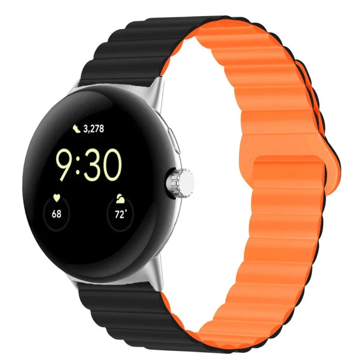 Pulseira de relógio em silicone magnética com fivela invertida, para Google Pixel Watch 4 / 3 / 2 / 1 41mm