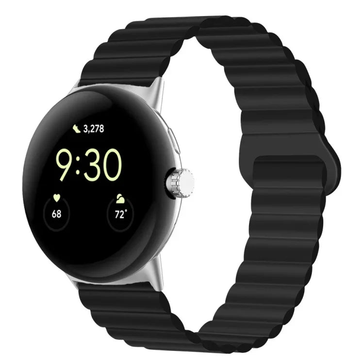 Pulseira de relógio em silicone magnética com fivela invertida, para Google Pixel Watch 4 / 3 / 2 / 1 41mm