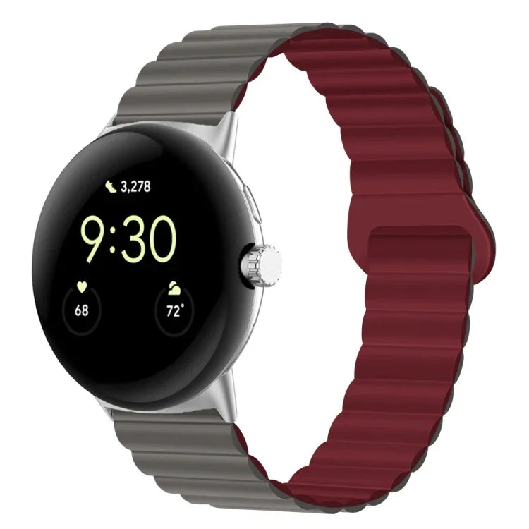 Pulseira de relógio em silicone magnética com fivela invertida, para Google Pixel Watch 4 / 3 / 2 / 1 41mm