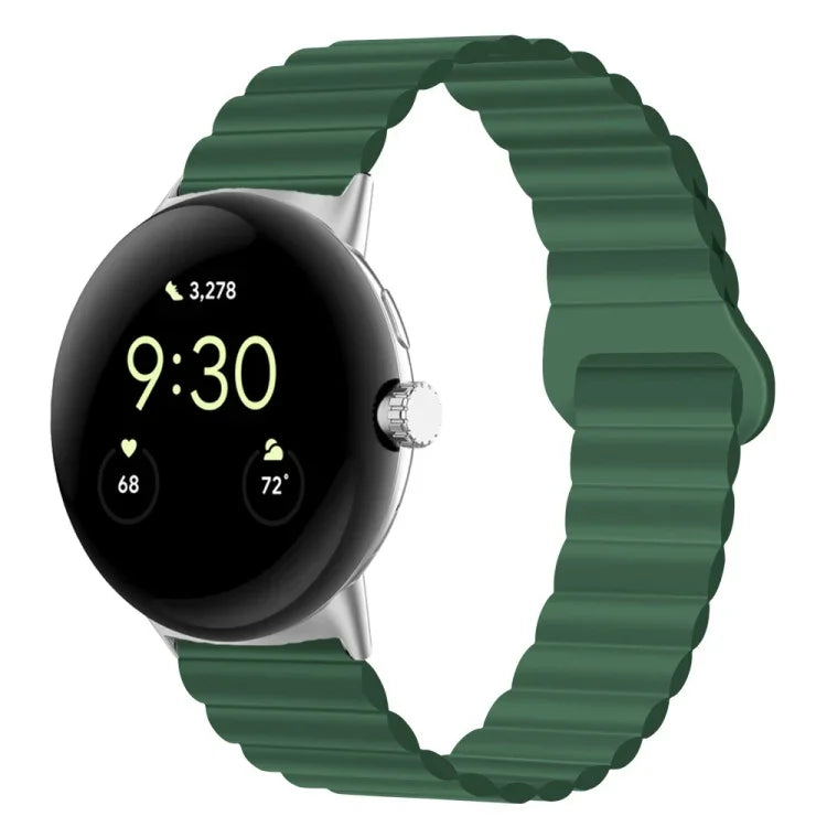 Pulseira de relógio em silicone magnética com fivela invertida, para Google Pixel Watch 4 / 3 / 2 / 1 41mm